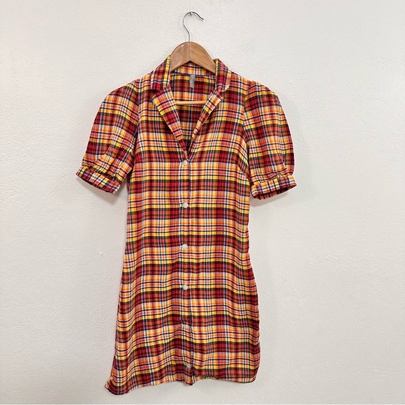 Urban Outfitters Plaid Mini Shirt Dress - Picture 2 of 6
